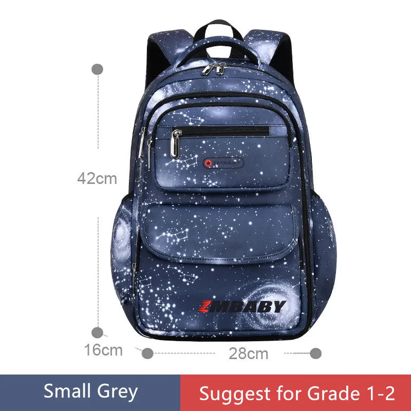 Fengdong children school backpack elementary school bags for boys waterproof nylon space book bag large capacity kids backpack