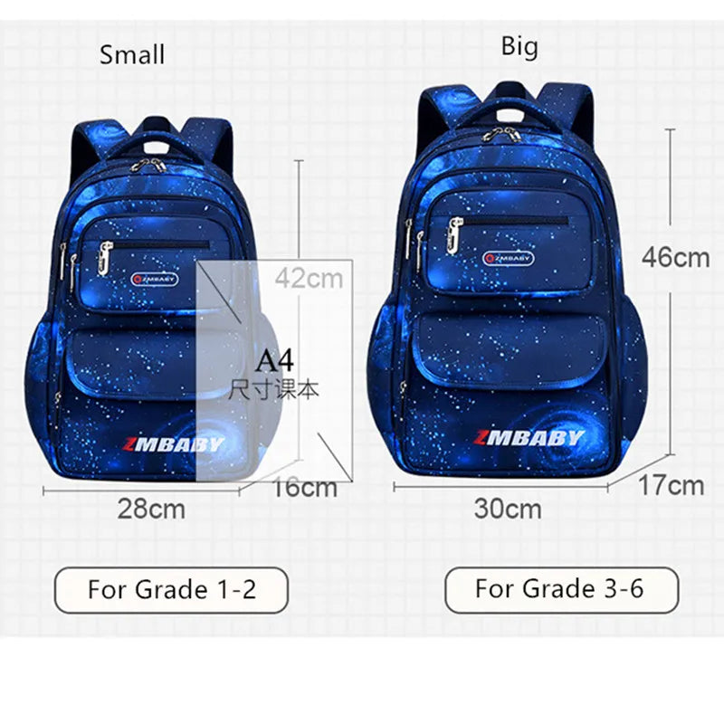 Fengdong children school backpack elementary school bags for boys waterproof nylon space book bag large capacity kids backpack