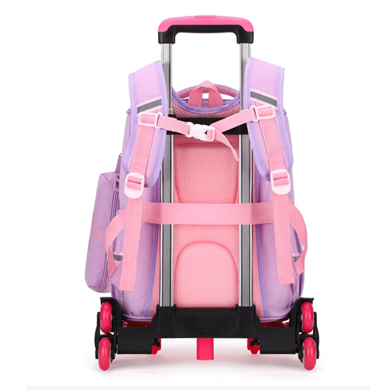Fengdong children wheel backpack elementary school bags for boys climb stairs rolling backpack kids removable trolley schoolbag