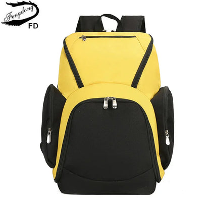 Fengdong cool school bags for teenage boys university student large sport football bag high school backpack boy soccer backpack