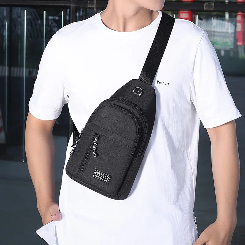 Fengdong crossbody bags for men small travel bags casual Chest Bag Pack Waterproof Single Shoulder Strap sling messenger bag