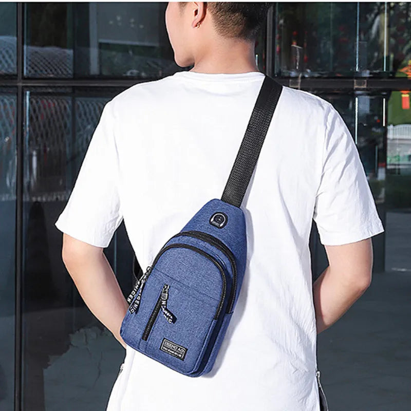 Fengdong crossbody bags for men small travel bags casual Chest Bag Pack Waterproof Single Shoulder Strap sling messenger bag