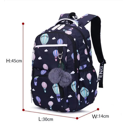 Fengdong cute backpack waterprof nylon school backpack for children school bags for girls child bookbag female flower backpack