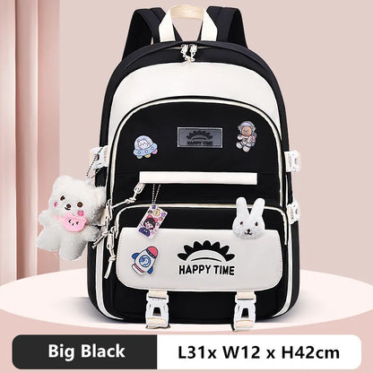 Fengdong cute korean school bag for girl kawaii school backpack pink purple bookbag elementary school student backpack kids gift