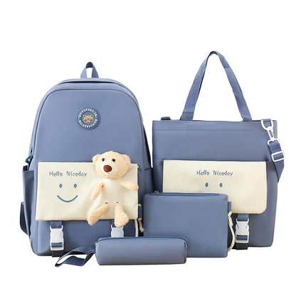 Fengdong elementary school backpack for girls cute korean style school bags for kids girls kawaii green backpack kids book bag