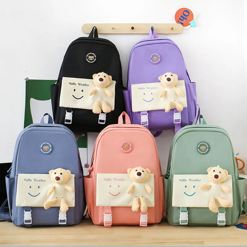 Fengdong elementary school backpack for girls cute korean style school bags for kids girls kawaii green backpack kids book bag