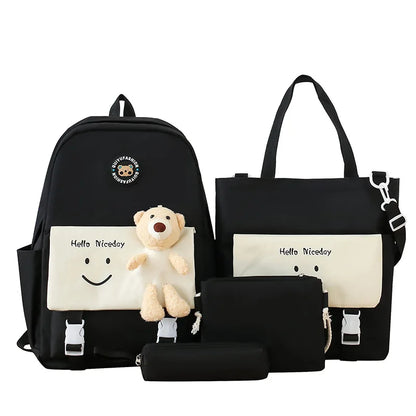 Fengdong elementary school backpack for girls cute korean style school bags for kids girls kawaii green backpack kids book bag