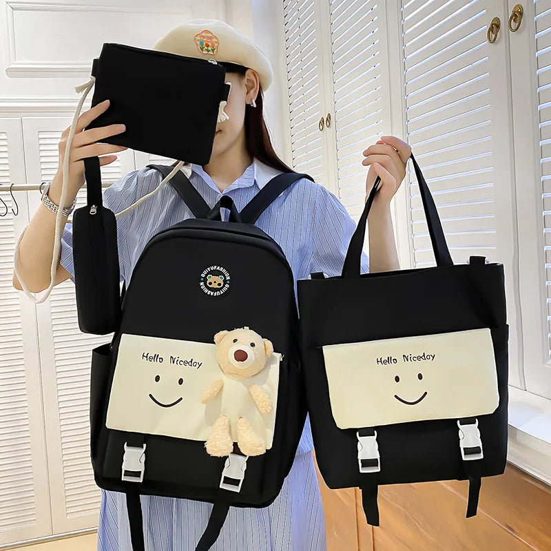 Fengdong elementary school backpack for girls cute korean style school bags for kids girls kawaii green backpack kids book bag