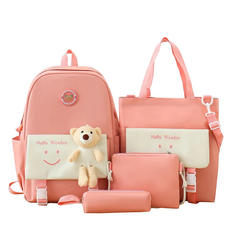 Fengdong elementary school backpack for girls cute korean style school bags for kids girls kawaii green backpack kids book bag