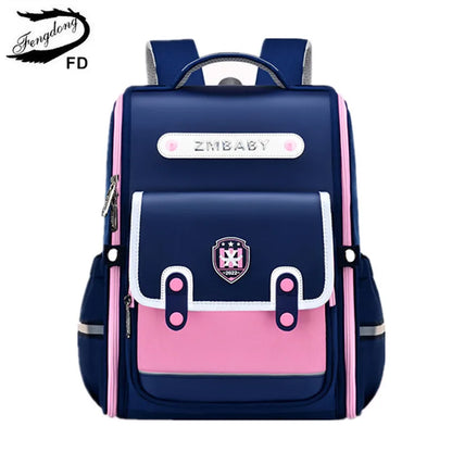 Fengdong elementary school backpack for girls high quality orthopedic school bag kids satchel girls waterproof school backpack