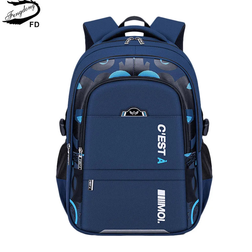 Fengdong elementary school backpack large capacity school bags for boys waterproof oxford fabric bookbag luminous school bag
