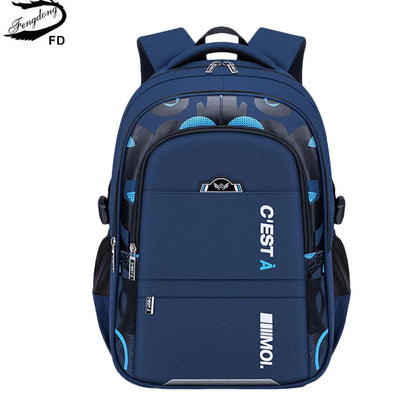 Fengdong elementary school backpack large capacity school bags for boys waterproof oxford fabric bookbag luminous school bag