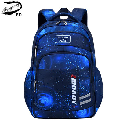 Fengdong elementary school bags for boys space star backpacks for students children book bag waterproof school backpack for kids