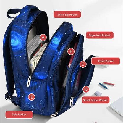 Fengdong elementary school bags for boys space star backpacks for students children book bag waterproof school backpack for kids