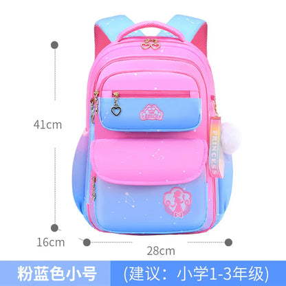 Fengdong elementary school bags for girls children cute pink and blue backpack large capacity bookbag primary girls schoolbag