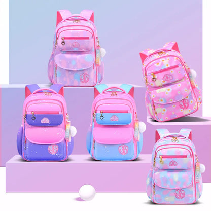 Fengdong elementary school bags for girls children cute pink and blue backpack large capacity bookbag primary girls schoolbag