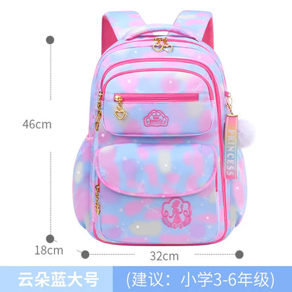 Fengdong elementary school bags for girls children cute pink and blue backpack large capacity bookbag primary girls schoolbag