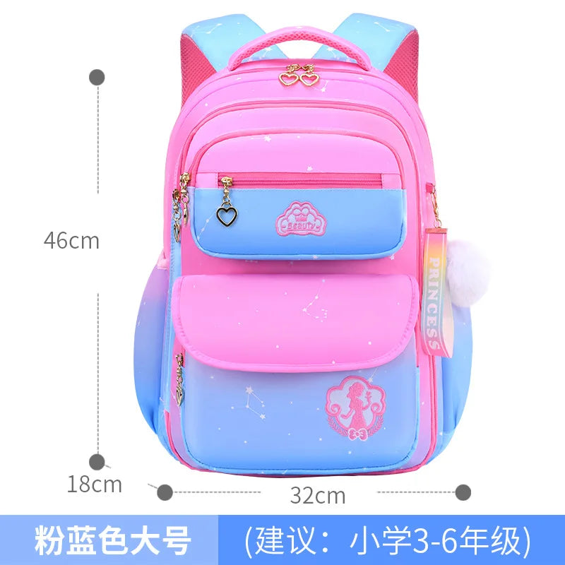 Fengdong elementary school bags for girls children cute pink and blue backpack large capacity bookbag primary girls schoolbag
