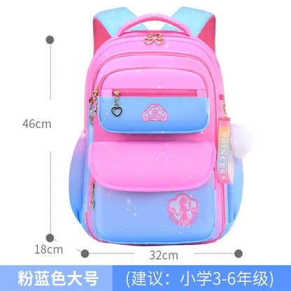 Fengdong elementary school bags for girls children cute pink and blue backpack large capacity bookbag primary girls schoolbag