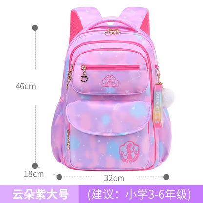 Fengdong elementary school bags for girls children cute pink and blue backpack large capacity bookbag primary girls schoolbag
