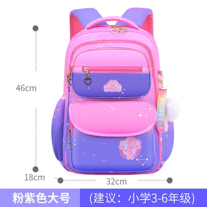 Fengdong elementary school bags for girls children cute pink and blue backpack large capacity bookbag primary girls schoolbag