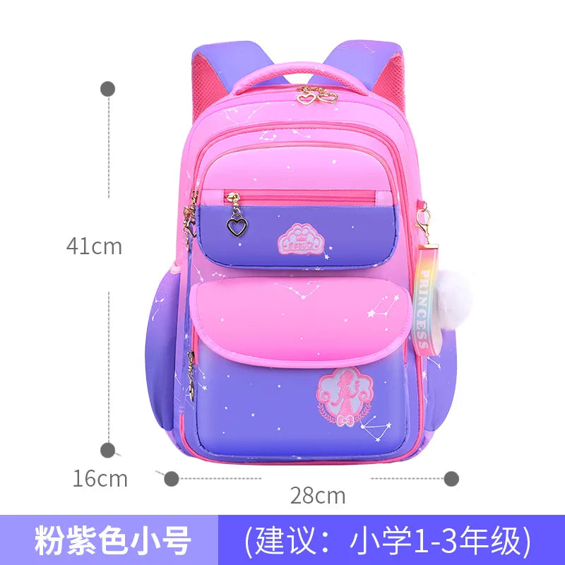 Fengdong elementary school bags for girls children cute pink and blue backpack large capacity bookbag primary girls schoolbag