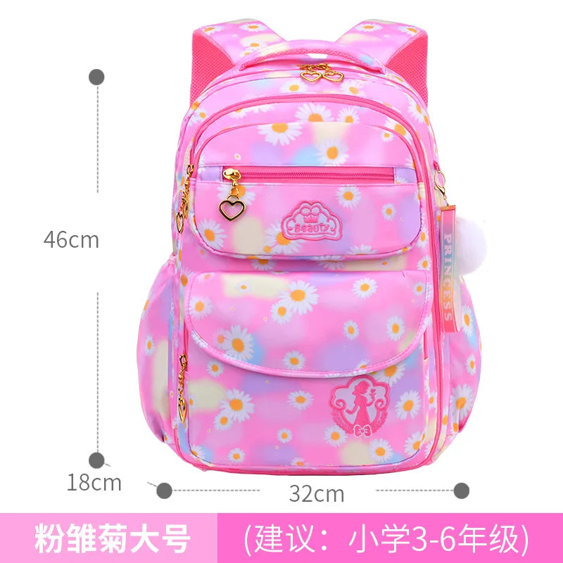 Fengdong elementary school bags for girls children cute pink and blue backpack large capacity bookbag primary girls schoolbag