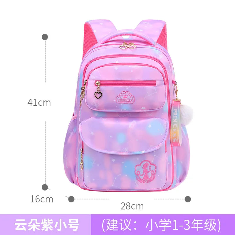 Fengdong elementary school bags for girls children cute pink and blue backpack large capacity bookbag primary girls schoolbag