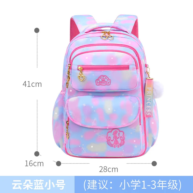 Fengdong elementary school bags for girls children cute pink and blue backpack large capacity bookbag primary girls schoolbag