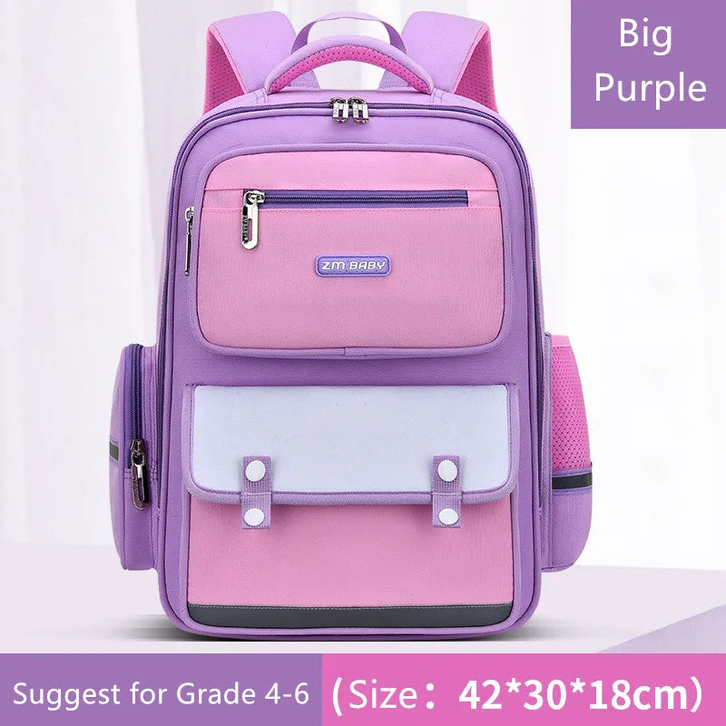 Fengdong elementary school bags for girls waterproof bag for books pink backpack large capacity school luminous backpack girl