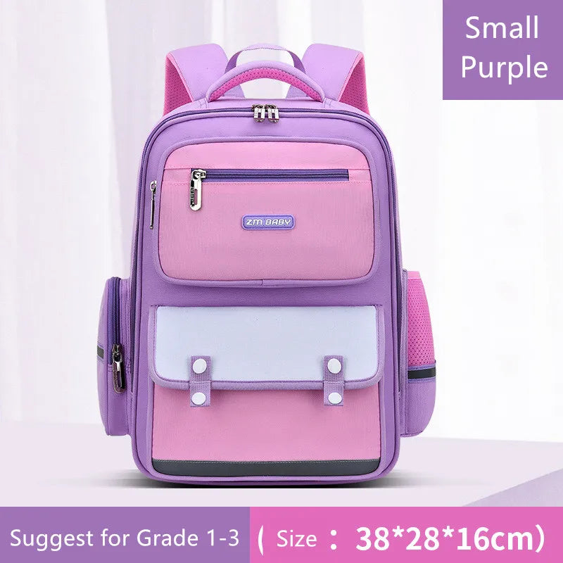 Fengdong elementary school bags for girls waterproof bag for books pink backpack large capacity school luminous backpack girl