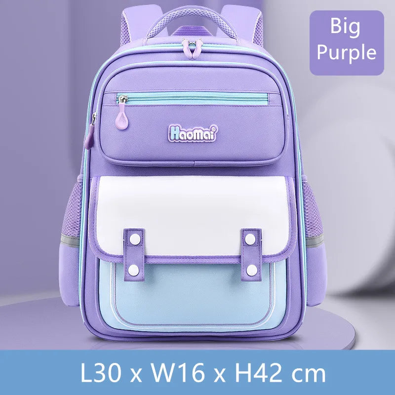 Fengdong elementary school bags for kids girls cute school backpack pink purple bookbag primary girls Schoolbag Children gift