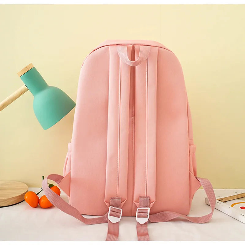 Fengdong elementary school bags for kids girls plaid school backpack primary student bookbag pencil bag backpack set 4 pieces