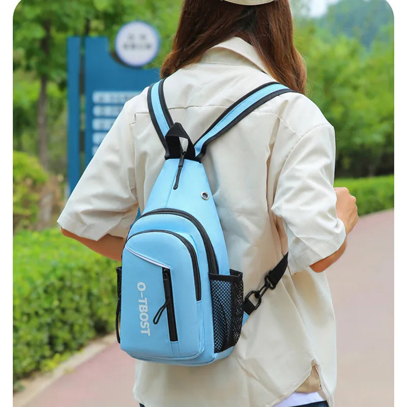 Fengdong fashion sports chest bag for men anti-theft black messenger bag crossbody bags for men small shoulder bag for ipad mini