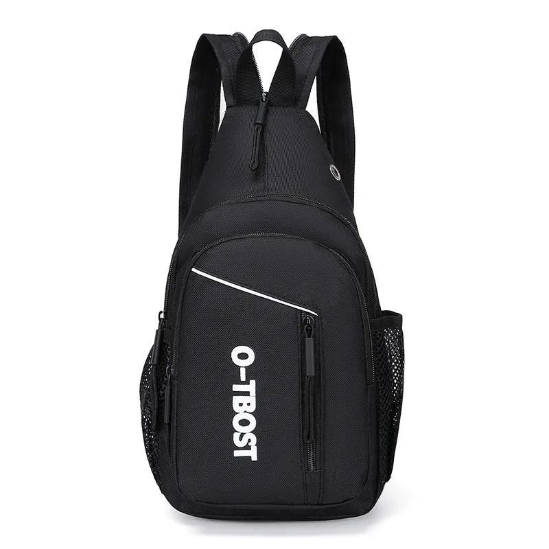 Fengdong fashion sports chest bag for men anti-theft black messenger bag crossbody bags for men small shoulder bag for ipad mini