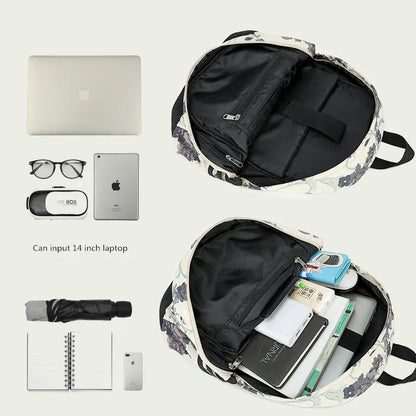 Fengdong flower school bags for girls teenagers usb backpack women bookbag middle high college school backpack teen schoolbag