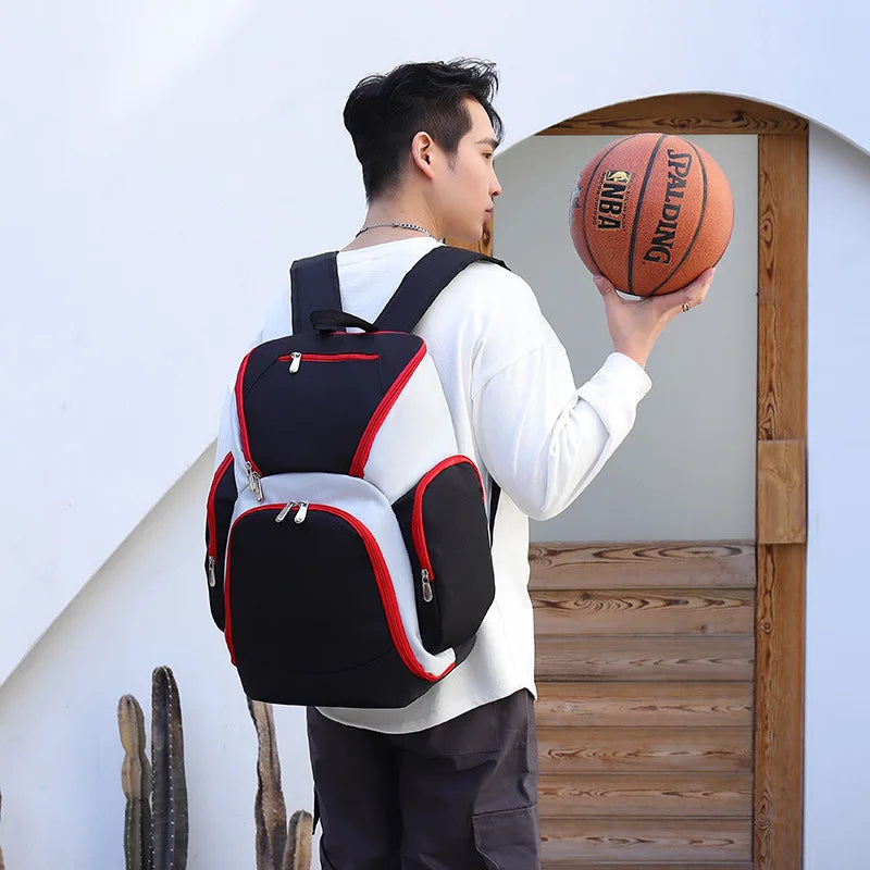 Fengdong football backpack carry bag for basketballs fashion waterproof lightweight sport backpack men large capacity school bag