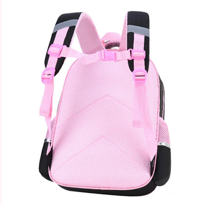 Fengdong girl school bag cute black pink PU leather school waterproof backpack kawaii cat bow knot school bag for children gift