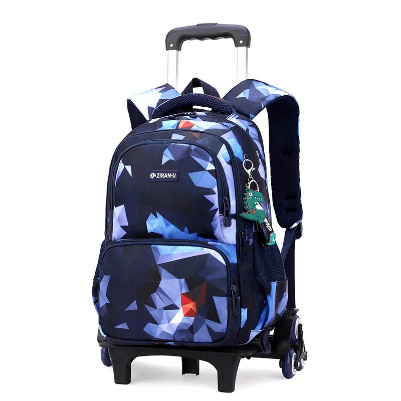 Fengdong girls school backpack with wheels rolling backpacks for students trolley book bag on wheels school bags for kids 6-12Y