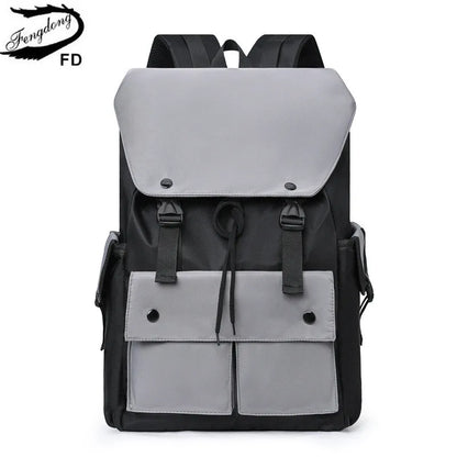 Fengdong high school backpack for teenage boys cool schoolbag waterproof lightweight travel backpack college boy large bookbag