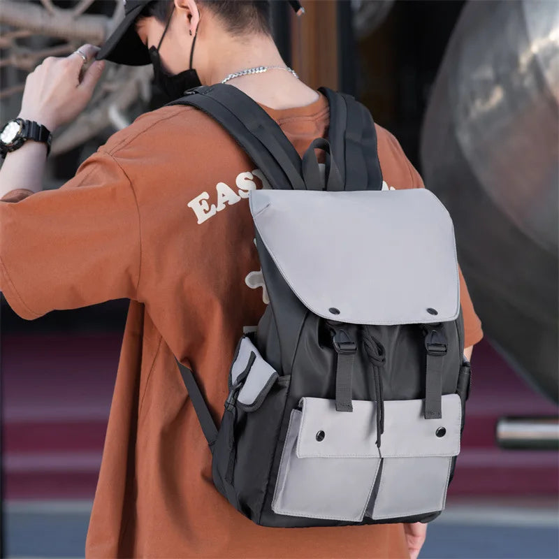 Fengdong high school backpack for teenage boys cool schoolbag waterproof lightweight travel backpack college boy large bookbag