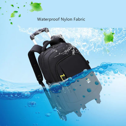Fengdong high school backpack kit with wheels detachable trolley school bags for boys bookbag large capacity rolling backpack