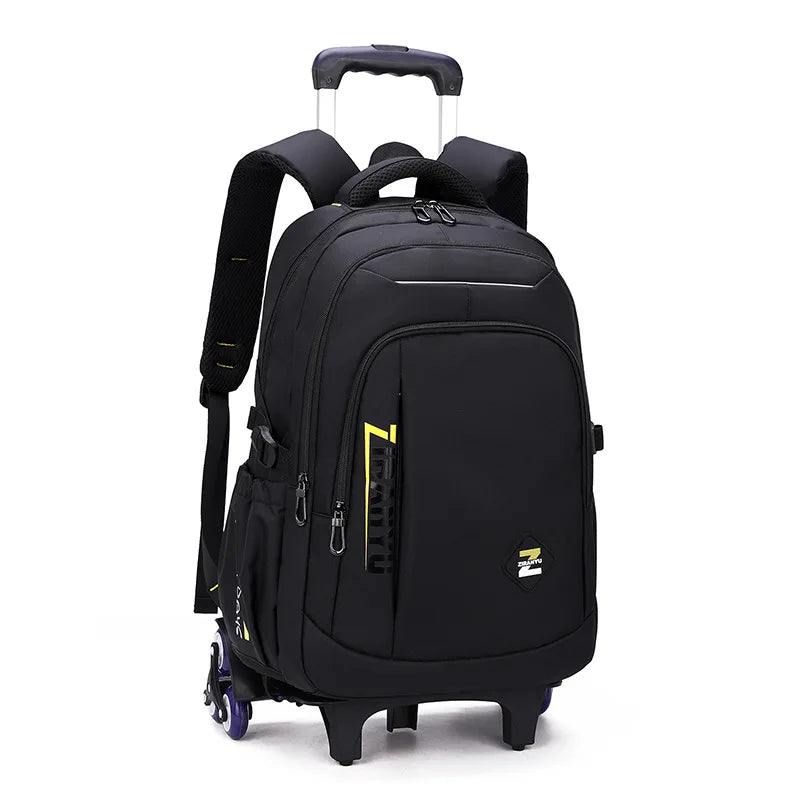 Fengdong high school backpack kit with wheels detachable trolley school bags for boys bookbag large capacity rolling backpack
