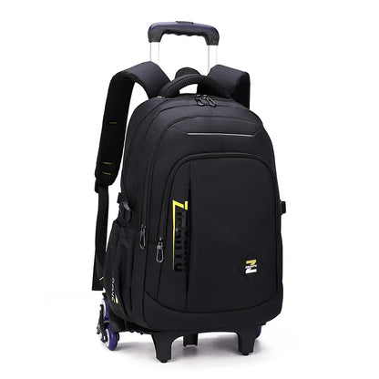 Fengdong high school backpack kit with wheels detachable trolley school bags for boys bookbag large capacity rolling backpack