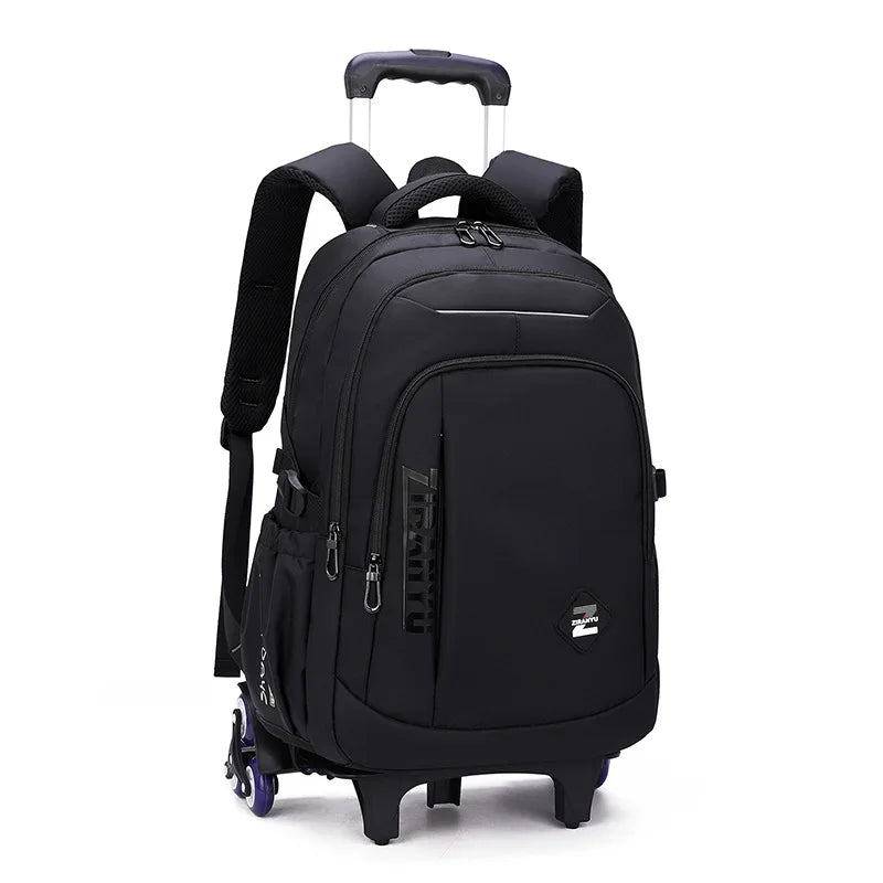 Fengdong high school backpack kit with wheels detachable trolley school bags for boys bookbag large capacity rolling backpack