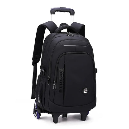 Fengdong high school backpack kit with wheels detachable trolley school bags for boys bookbag large capacity rolling backpack
