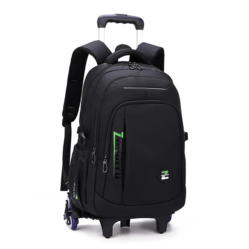 Fengdong high school backpack kit with wheels detachable trolley school bags for boys bookbag large capacity rolling backpack