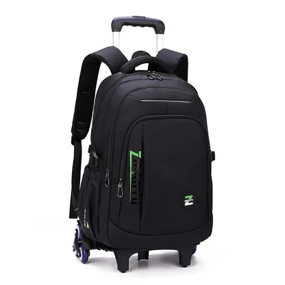 Fengdong high school backpack kit with wheels detachable trolley school bags for boys bookbag large capacity rolling backpack