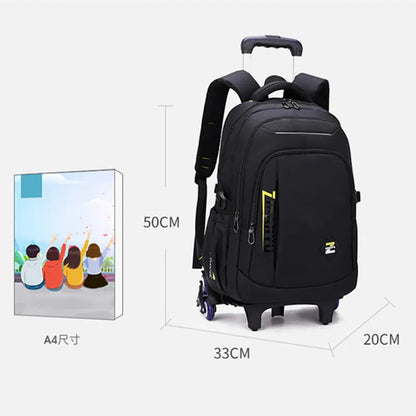 Fengdong high school backpack kit with wheels detachable trolley school bags for boys bookbag large capacity rolling backpack