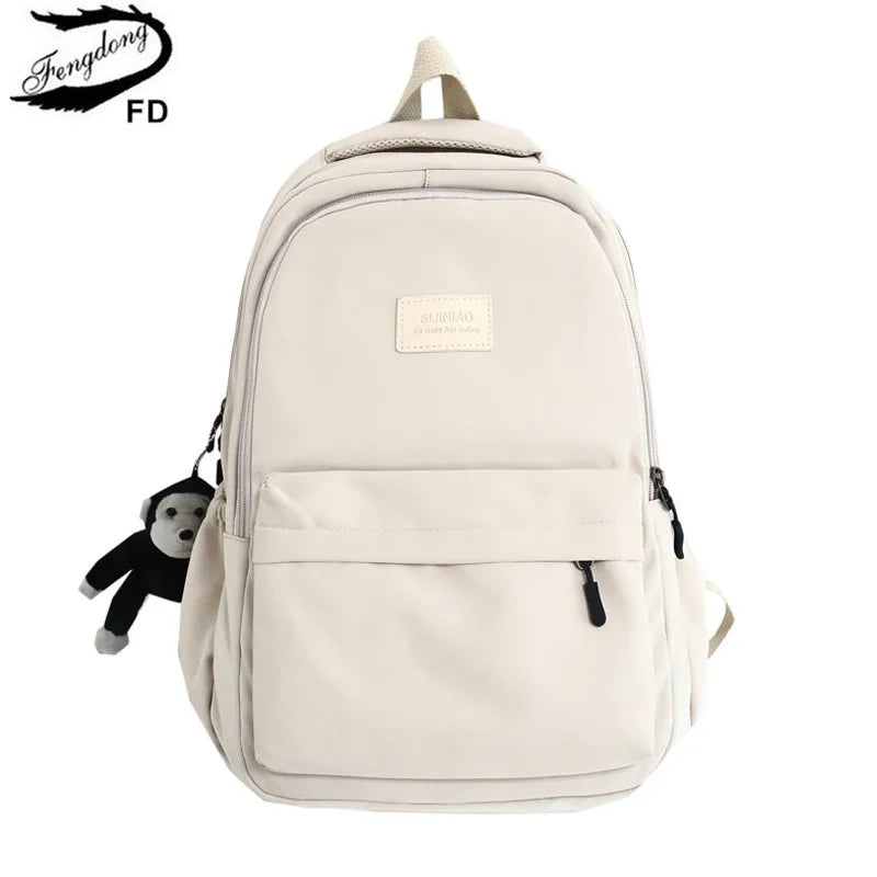 Fengdong high school backpack student simple style Laptop Backpack large capacity School bags for women College Student bookbag